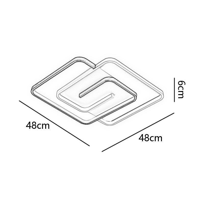 Plafoniera LED quadrata da incasso con diffusore in acrilico 45W 48 x 48 x 6 cm