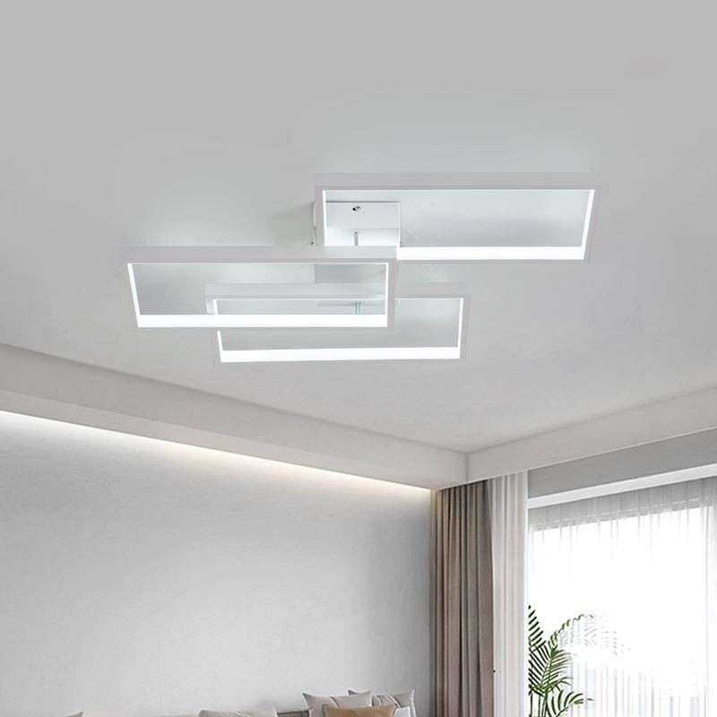 Plafoniera LED rettangolare geometrica in acrilico da montaggio a filo