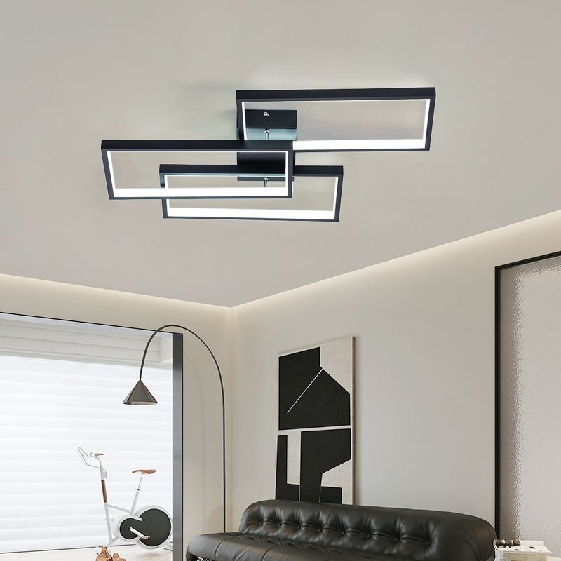 Plafoniera LED rettangolare geometrica in acrilico da montaggio a filo