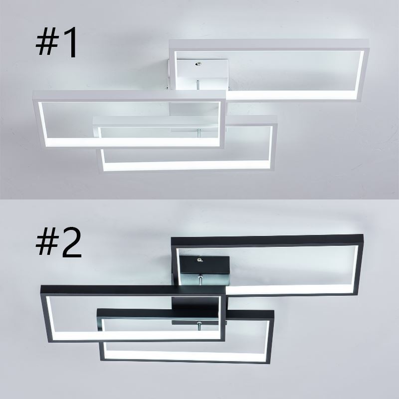 Plafoniera LED rettangolare geometrica in acrilico da montaggio a filo