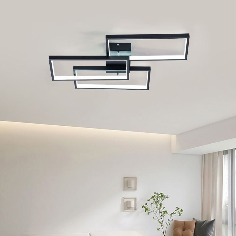 Plafoniera LED rettangolare geometrica in acrilico da montaggio a filo