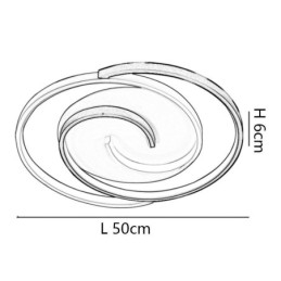Plafoniera rotonda LED da soffitto a filo in acrilico, 50W, 4000 lm, tricolore, L50 x A6 cm