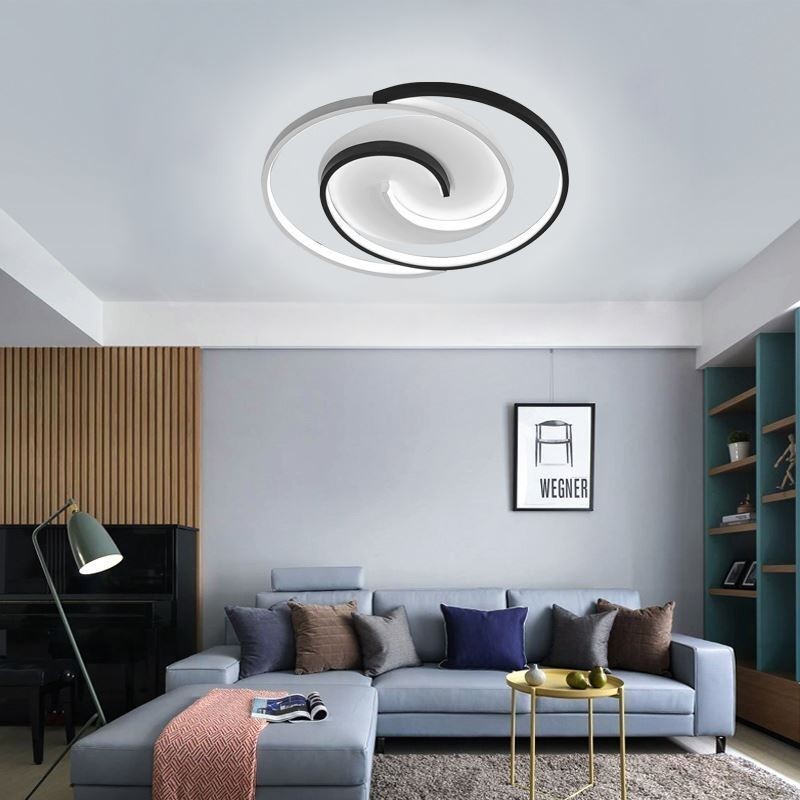 Plafoniera rotonda LED da soffitto a filo in acrilico, 50W, 4000 lm, tricolore, L50 x A6 cm