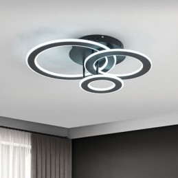 Plafoniera rotonda a filo in acrilico tripla LED 55 W 4400 lm