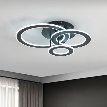 Plafoniera rotonda a filo in acrilico tripla LED 55 W 4400 lm