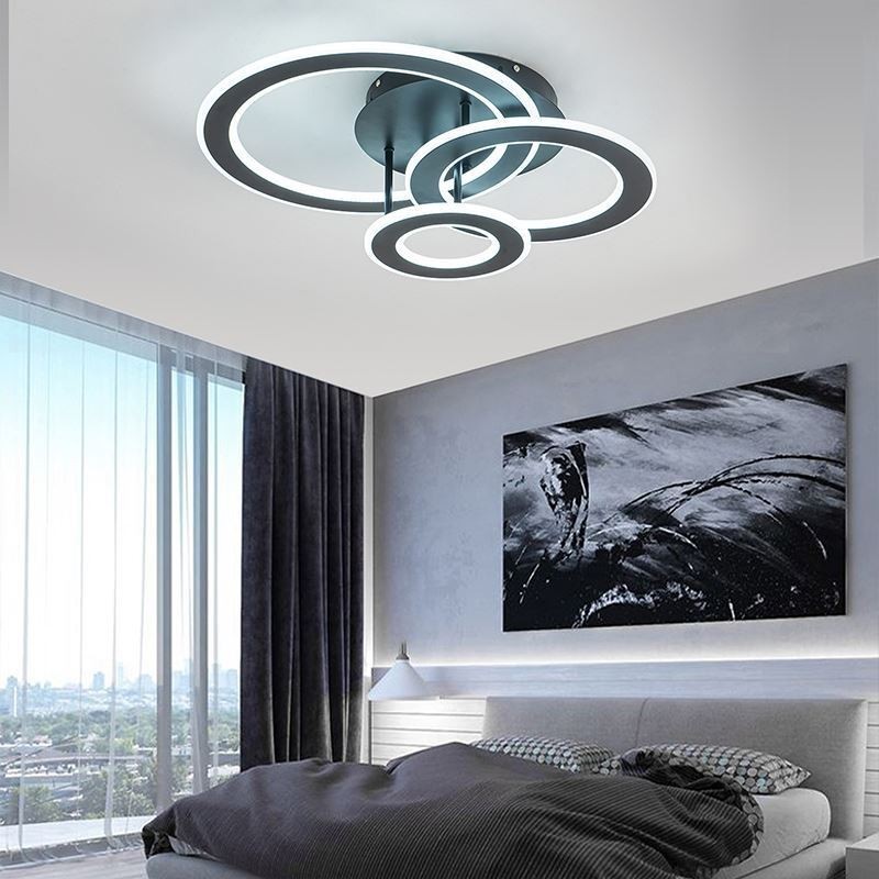 Plafoniera rotonda a filo in acrilico tripla LED 55 W 4400 lm