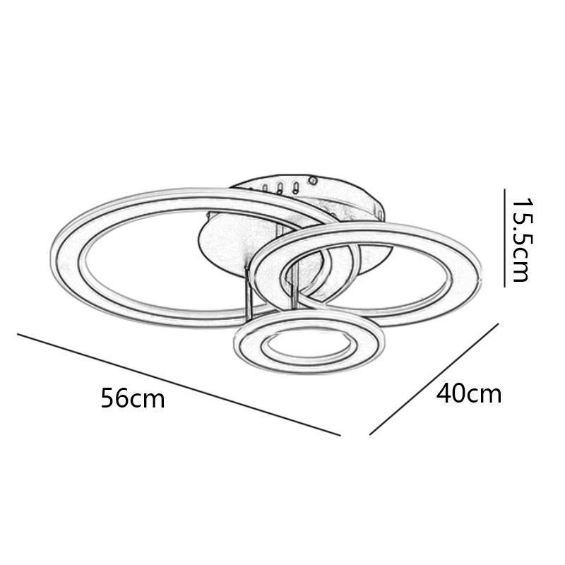 Plafoniera rotonda a filo in acrilico tripla LED 55 W 4400 lm