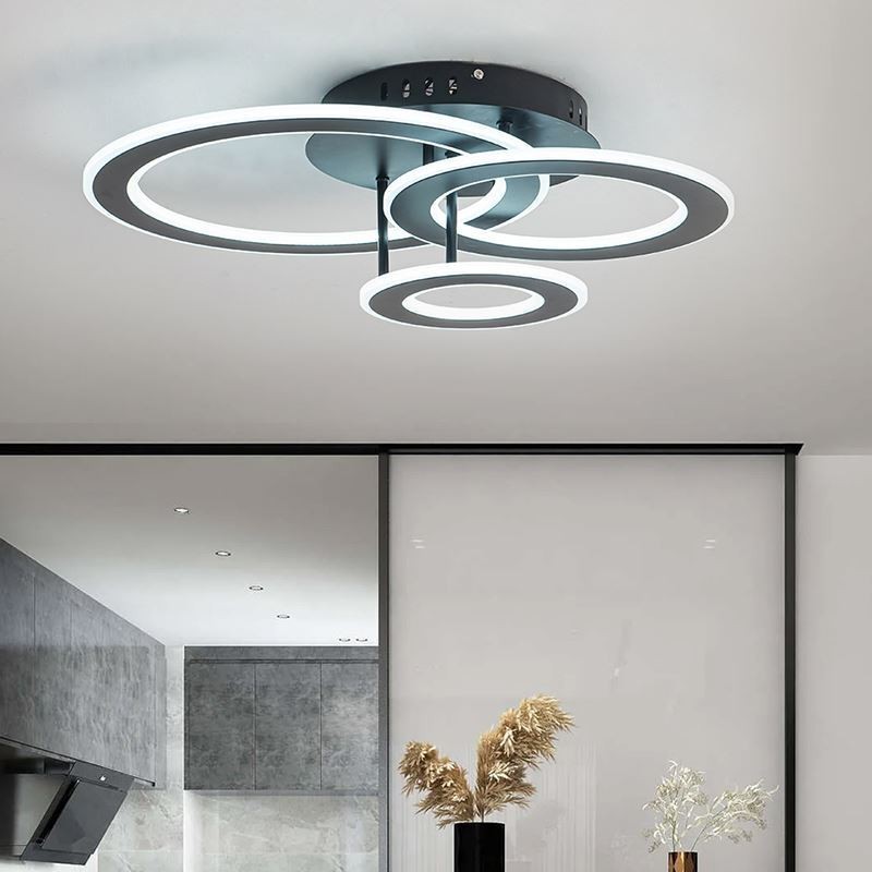 Plafoniera rotonda a filo in acrilico tripla LED 55 W 4400 lm