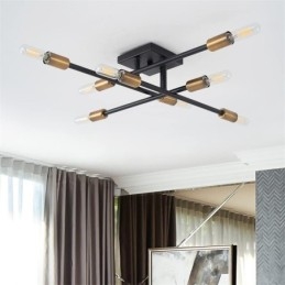 Plafoniera da soffitto a filo in stile industriale americano retrò country 8 luci E26/E27