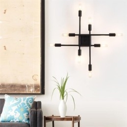 Plafoniera da soffitto a filo in stile industriale americano retrò country 8 luci E26/E27