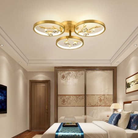 Plafoniera LED da soffitto a filo Art Branch Plum Blossom in rame
