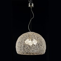 Lampadario a lanterna in metallo argento regolabile