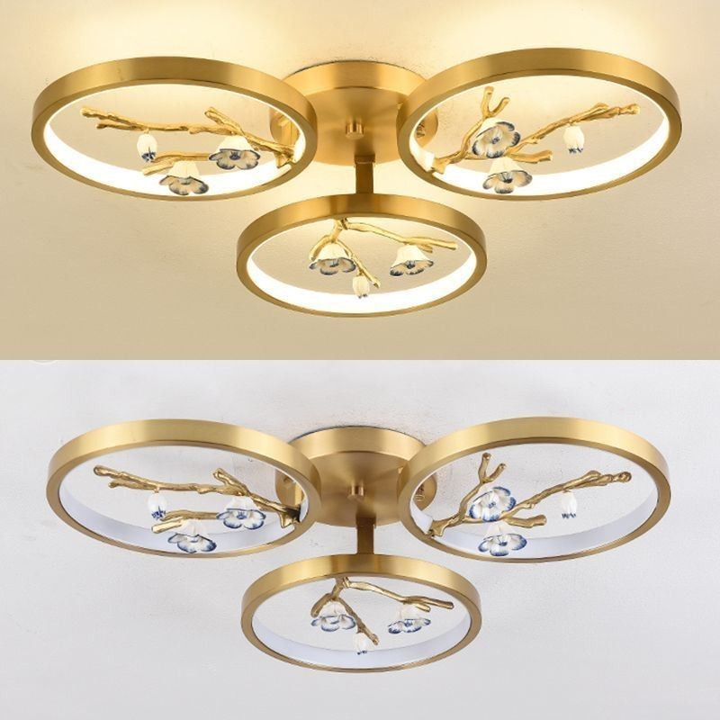 Plafoniera LED da soffitto a filo Art Branch Plum Blossom in rame