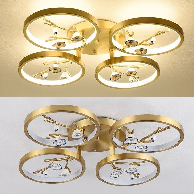 Plafoniera LED da soffitto a filo Art Branch Plum Blossom in rame
