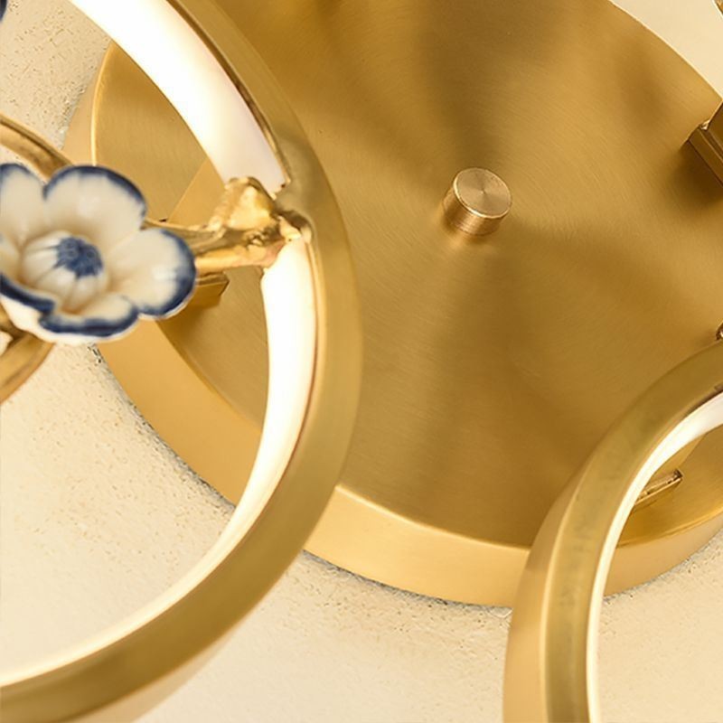 Plafoniera LED da soffitto a filo Art Branch Plum Blossom in rame