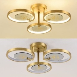 Plafoniera a filo LED con stampa artistica rame, 3/4 luci, dimmerazione tricolore