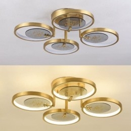 Plafoniera a filo LED con stampa artistica rame, 3/4 luci, dimmerazione tricolore
