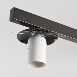 Plafoniera a filo nordica in ferro battuto e vetro, 3/4 luci, 90 x 23 cm