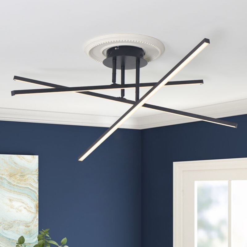 Plafoniera LED da soffitto moderna semplice in alluminio montaggio a filo 3 luci