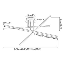 Plafoniera LED da soffitto moderna semplice in alluminio montaggio a filo 3 luci
