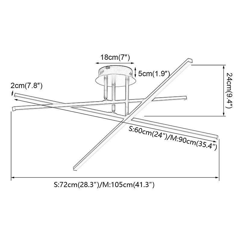 Plafoniera LED da soffitto moderna semplice in alluminio montaggio a filo 3 luci