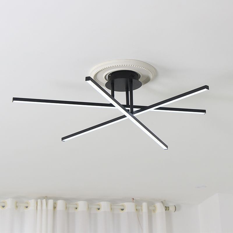 Plafoniera LED da soffitto moderna semplice in alluminio montaggio a filo 3 luci