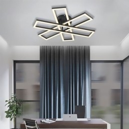 Plafoniera LED a filo minimalista a forma di mulino a vento in alluminio 3 luci 60W 4800 lm