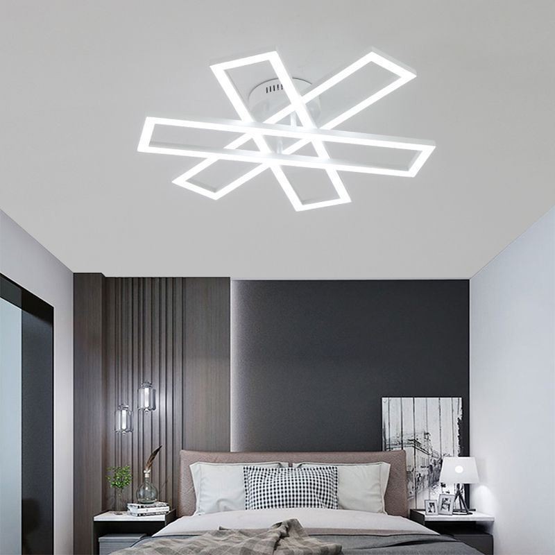 Plafoniera LED a filo minimalista a forma di mulino a vento in alluminio 3 luci 60W 4800 lm