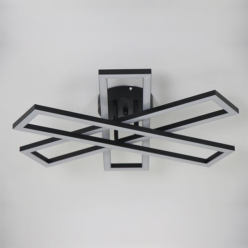 Plafoniera LED a filo minimalista a forma di mulino a vento in alluminio 3 luci 60W 4800 lm