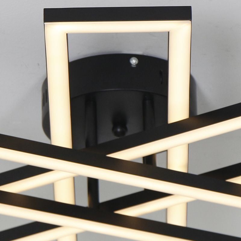 Plafoniera LED a filo minimalista a forma di mulino a vento in alluminio 3 luci 60W 4800 lm