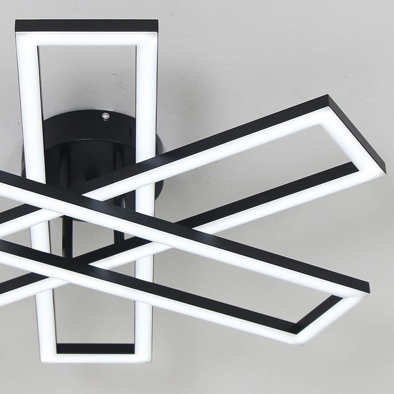 Plafoniera LED a filo minimalista a forma di mulino a vento in alluminio 3 luci 60W 4800 lm