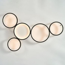 Plafoniera LED a filo moderna in alluminio 5 luci 60 W 80 x 50 x 6 cm
