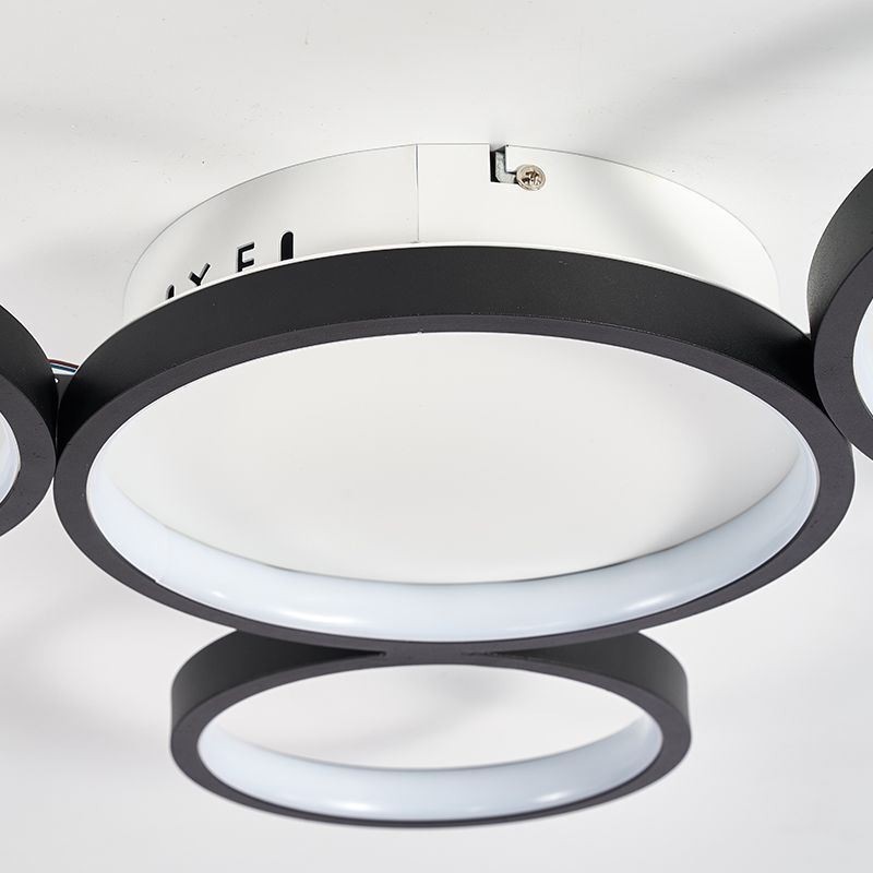 Plafoniera LED a filo moderna in alluminio 5 luci 60 W 80 x 50 x 6 cm