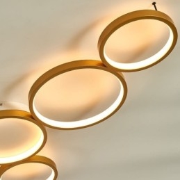 Plafoniera LED a filo moderna in alluminio 5 luci 60 W 80 x 50 x 6 cm