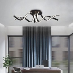 Plafoniera moderna a spirale in alluminio con montaggio a filo 2 luci LED 70 W