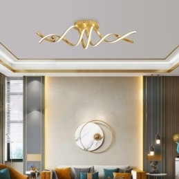 Plafoniera moderna a spirale in alluminio con montaggio a filo 2 luci LED 70 W