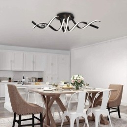Plafoniera moderna a spirale in alluminio con montaggio a filo 2 luci LED 70 W