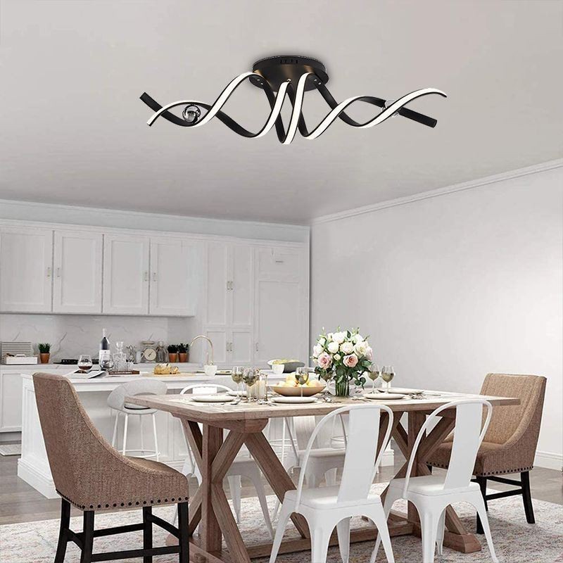 Plafoniera moderna a spirale in alluminio con montaggio a filo 2 luci LED 70 W