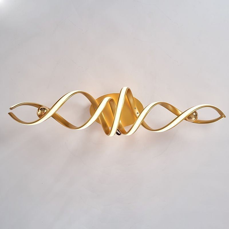 Plafoniera moderna a spirale in alluminio con montaggio a filo 2 luci LED 70 W