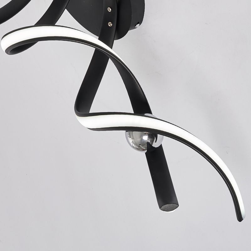 Plafoniera moderna a spirale in alluminio con montaggio a filo 2 luci LED 70 W