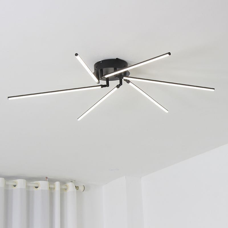 Plafoniera LED a filo a forma di mulino a vento in alluminio, 3/6 luci