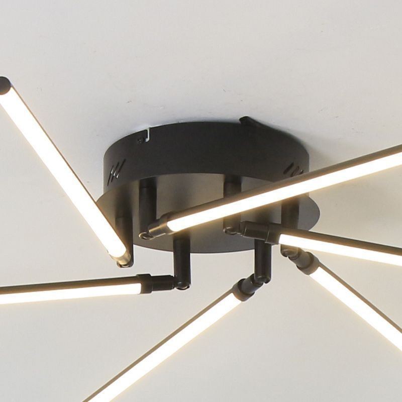 Plafoniera LED a filo a forma di mulino a vento in alluminio, 3/6 luci