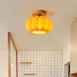 Plafoniera giapponese retrò a forma di zucca, montaggio a filo, 1 luce
