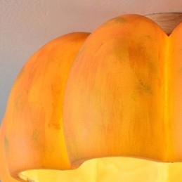 Plafoniera giapponese retrò a forma di zucca, montaggio a filo, 1 luce