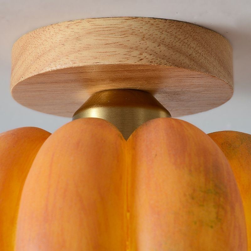 Plafoniera giapponese retrò a forma di zucca, montaggio a filo, 1 luce