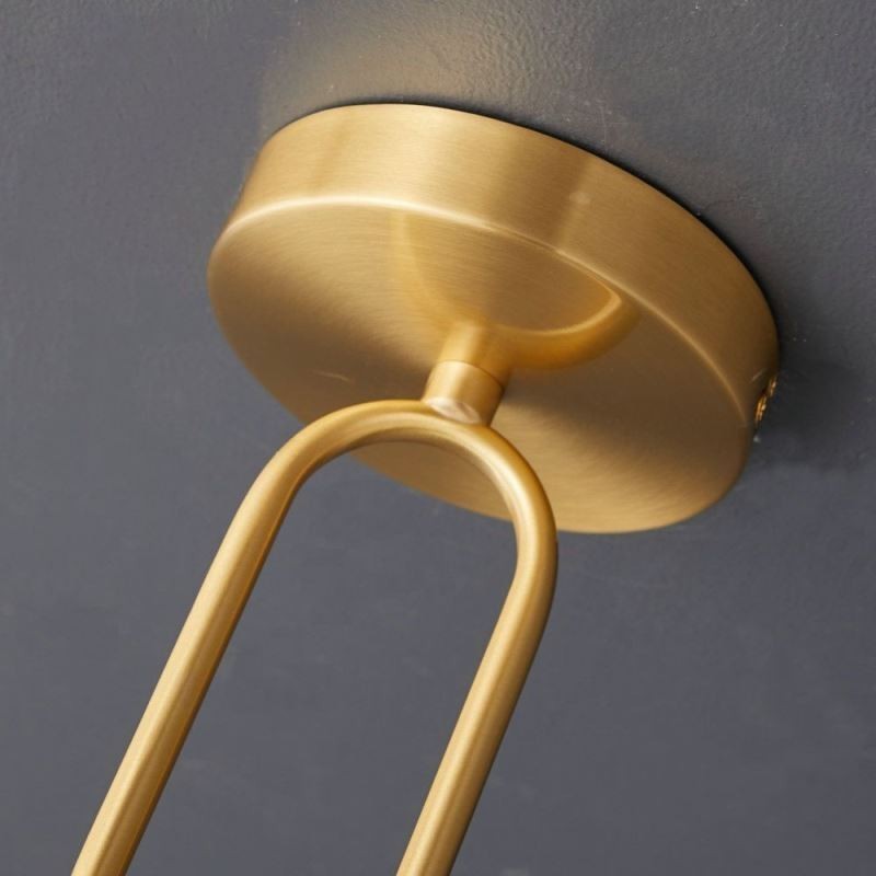 Plafoniera a filo moderna in vetro e ottone, E12/E14, 15×32 cm / 15×30 cm