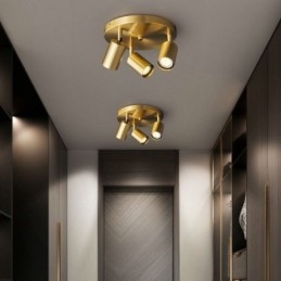 Plafoniera LED da soffitto moderna a filo nera e dorata 3 luci 25 x 15 cm