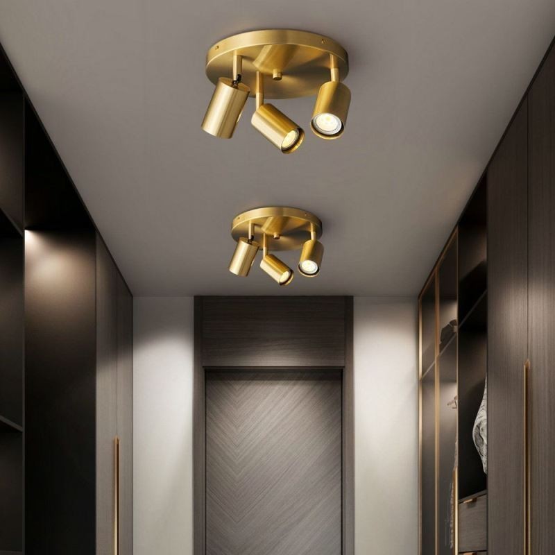 Plafoniera LED da soffitto moderna a filo nera e dorata 3 luci 25 x 15 cm