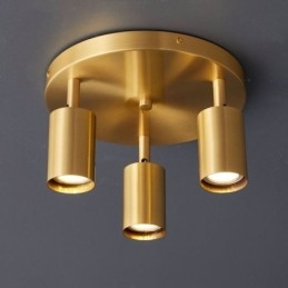 Plafoniera LED da soffitto moderna a filo nera e dorata 3 luci 25 x 15 cm