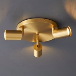 Plafoniera LED da soffitto moderna a filo nera e dorata 3 luci 25 x 15 cm